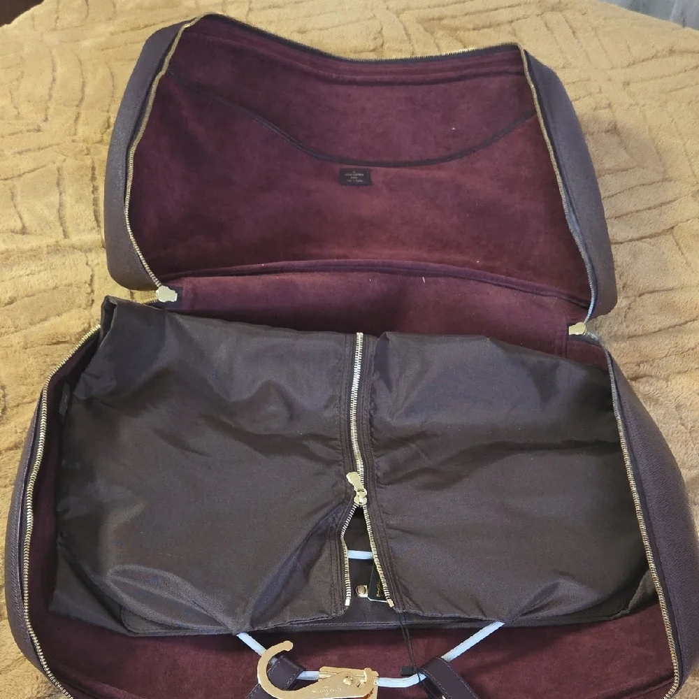 Louis Vuitton Helanga Taiga Luggage with garment bag